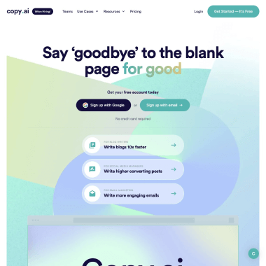 Copy.ai website preview