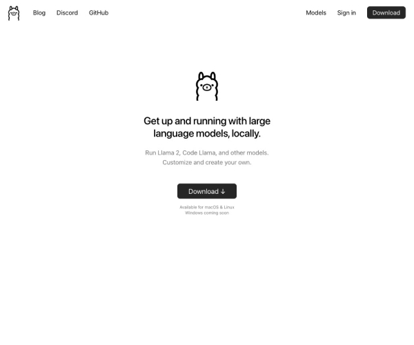 Ollama website preview
